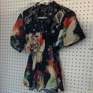 Lucky Brand Black and White Floral Jacket